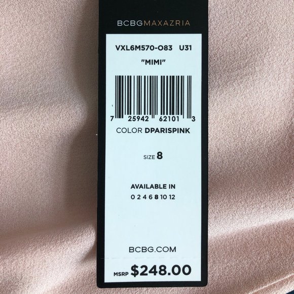 BCBGMAXAZRIA Paris Pink Mimi Dress NWT - Picture 6 of 6
